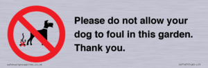 Please do not allow your dog to foul in this garden. Thank you.
